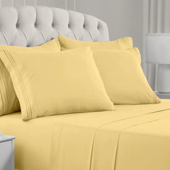 Queen Size Bed - 6 Piece Iconic Collection Bedding Sheets & Pillowcases - Hotel Luxury, Soft, Cooling Bed Sheets