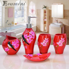 5pcs/Set Resin Bathroom Holding Kit- Suite Home Accessories