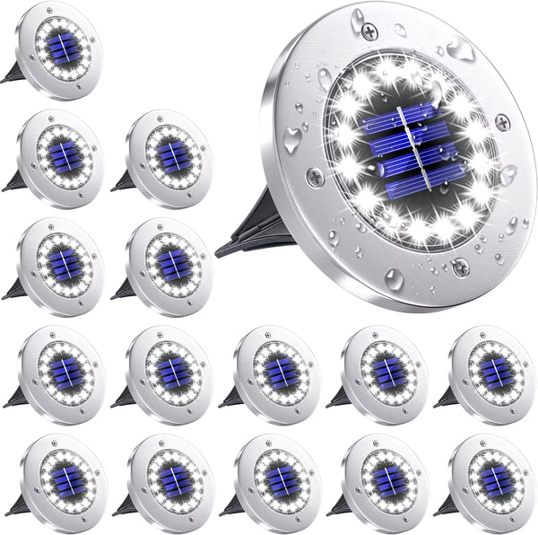 16 Leds Bright Solar Ground Lights Outdoor Waterproof Solar Led Light for Pathway Garden Yard Lawn Walkway Driveway Decoration