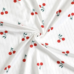 Women'S Summer Fall V-Neck Lace Cherry Print Pajama Set Slim Fit Short Sleeve Shorts & Pants Home Loungewear