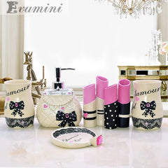 5pcs/Set Resin Bathroom Holding Kit- Suite Home Accessories