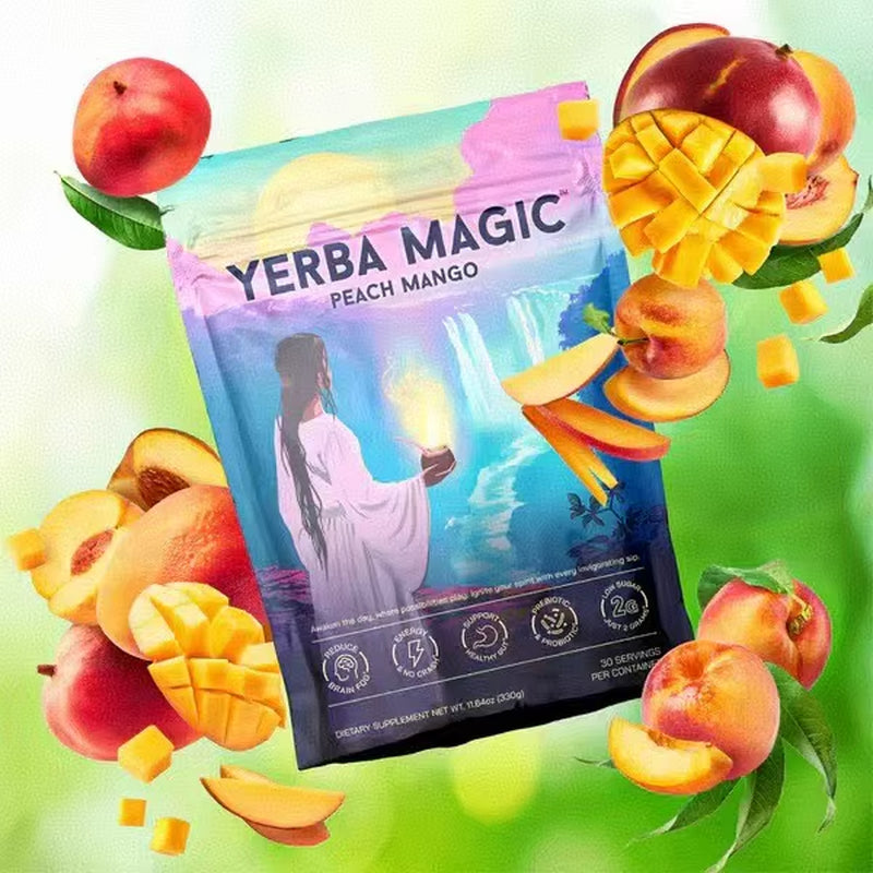 Prebiotics and Probiotics Yerba Mate Instant Tea Powder 3-In-1 Super Drink Clean Energy, Gut Health
