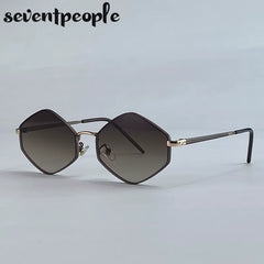 Vintage Steampunk Polygon Sunglasses Women 2025 Luxury Brand Classic Hexagon Sun Glasses Trendy Driving Shades for Ladies UV400