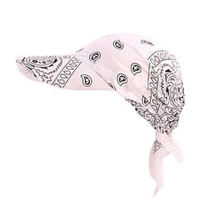 New Women Cotton Paisley Head Scarf Visor Hat with Wide Brim Sunhat Summer Beach UV Protection Sun Hats Adjustable Baseball Cap