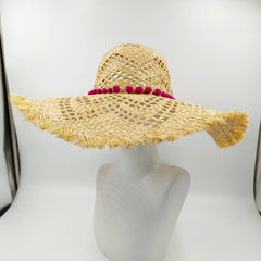 Summer Straw Hat Pearl Pin Women'S Summer Seaside Sunshade Hollow Groove Flat Top Straw Hat Sombrero 여성모자