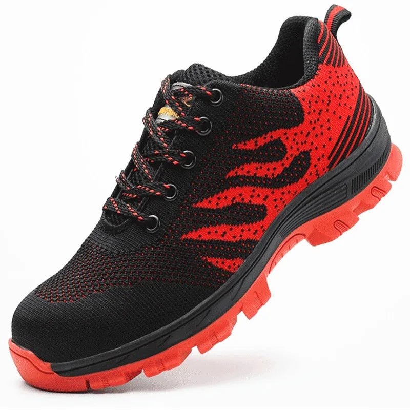 Women's Trail Knit Lace-Up Running Trainers - Red