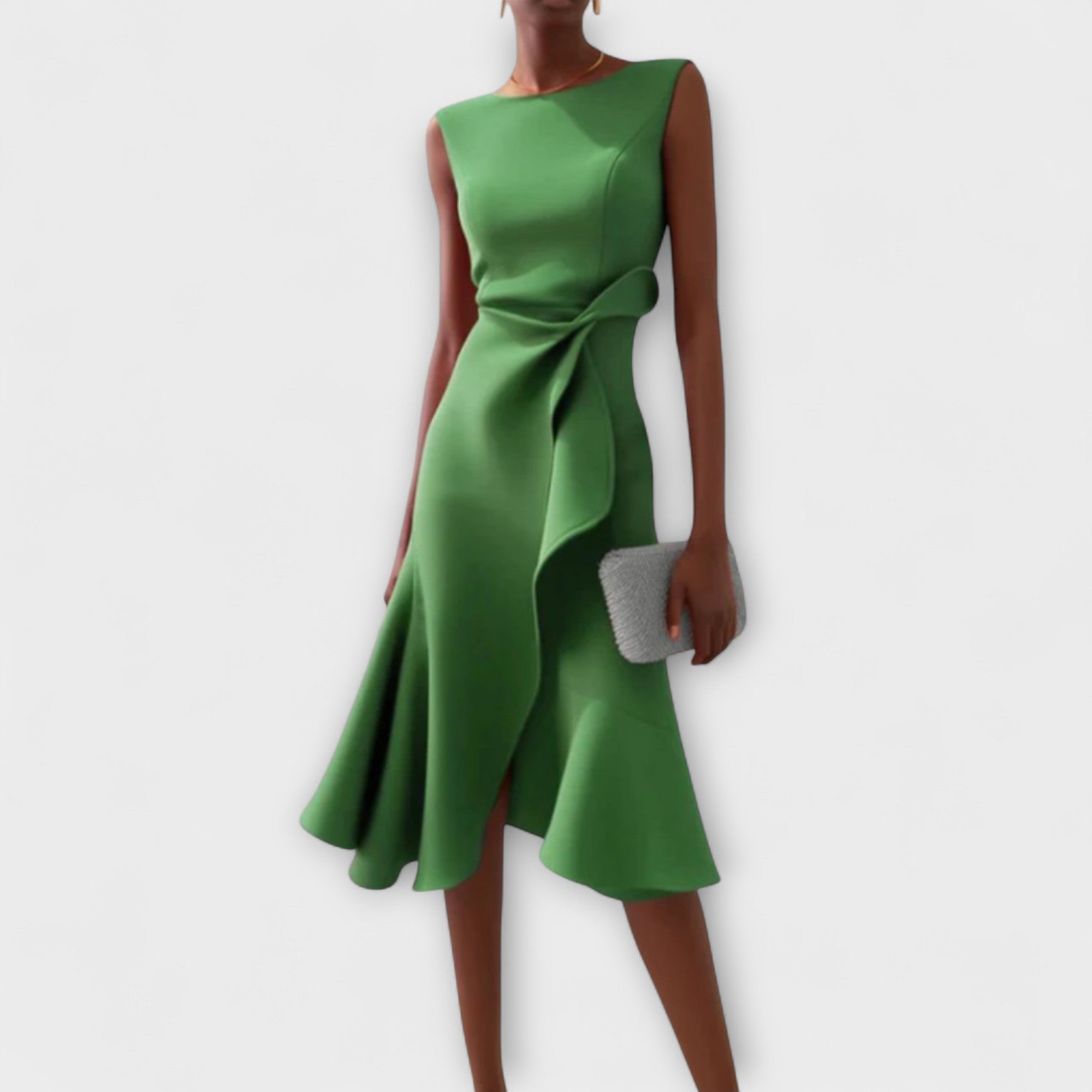 Women's Cocktail Midi Party Dress - Green