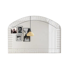 Large Wall Mirror with Beveled Glass Edge Grecian Venetian Accent Mirror for Home Decoration