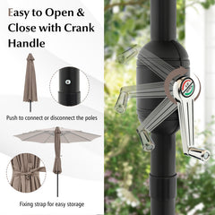 10 Feet Outdoor Patio Umbrella with Tilt Adjustment and Crank