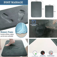 Memory Foam Bath Mat Large Size 40X60Cm Soft Comfortable Water Absorption Non-Slip Thick Bathroom Floor Rug Foot Mat