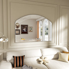 Large Wall Mirror with Beveled Glass Edge Grecian Venetian Accent Mirror for Home Decoration