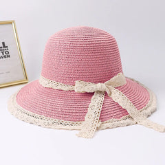 2019 Summer Bow Ribbon Sun Hat Panama Women'S Cap Bonnet Beach Straw Hats Summer Hats for Women Шляпа Соломенная Gorro Mujer