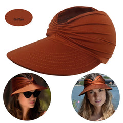 Polyamide Sun Protect Wide Brim Sunhat Women Outdoor Summer Hat Open Top Hollow Cap Adult Sun Visor Hat Travel Seaside Beach Hat