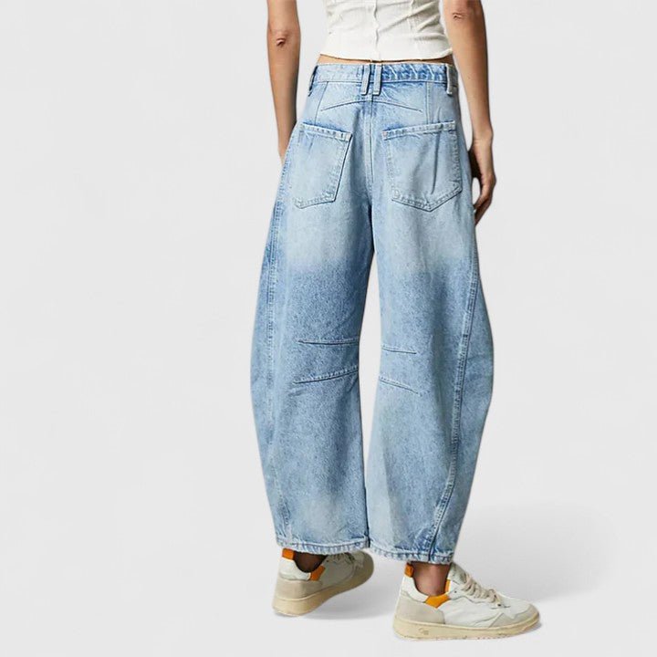Women's Barrel-Leg High-Waisted Jeans
