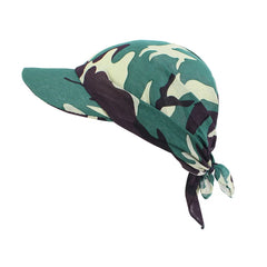 New Women Cotton Paisley Head Scarf Visor Hat with Wide Brim Sunhat Summer Beach UV Protection Sun Hats Adjustable Baseball Cap