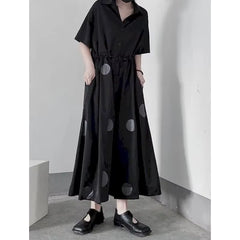 Dot Jumpsuits for Women Harajuku Korean Fashion Wide Leg Pants One Piece Outfits Women Rompers Loose Casual Vintage Playsuits