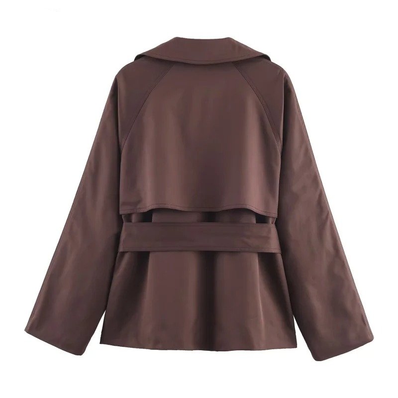 Women's Cotton Cropped Trench Jacket