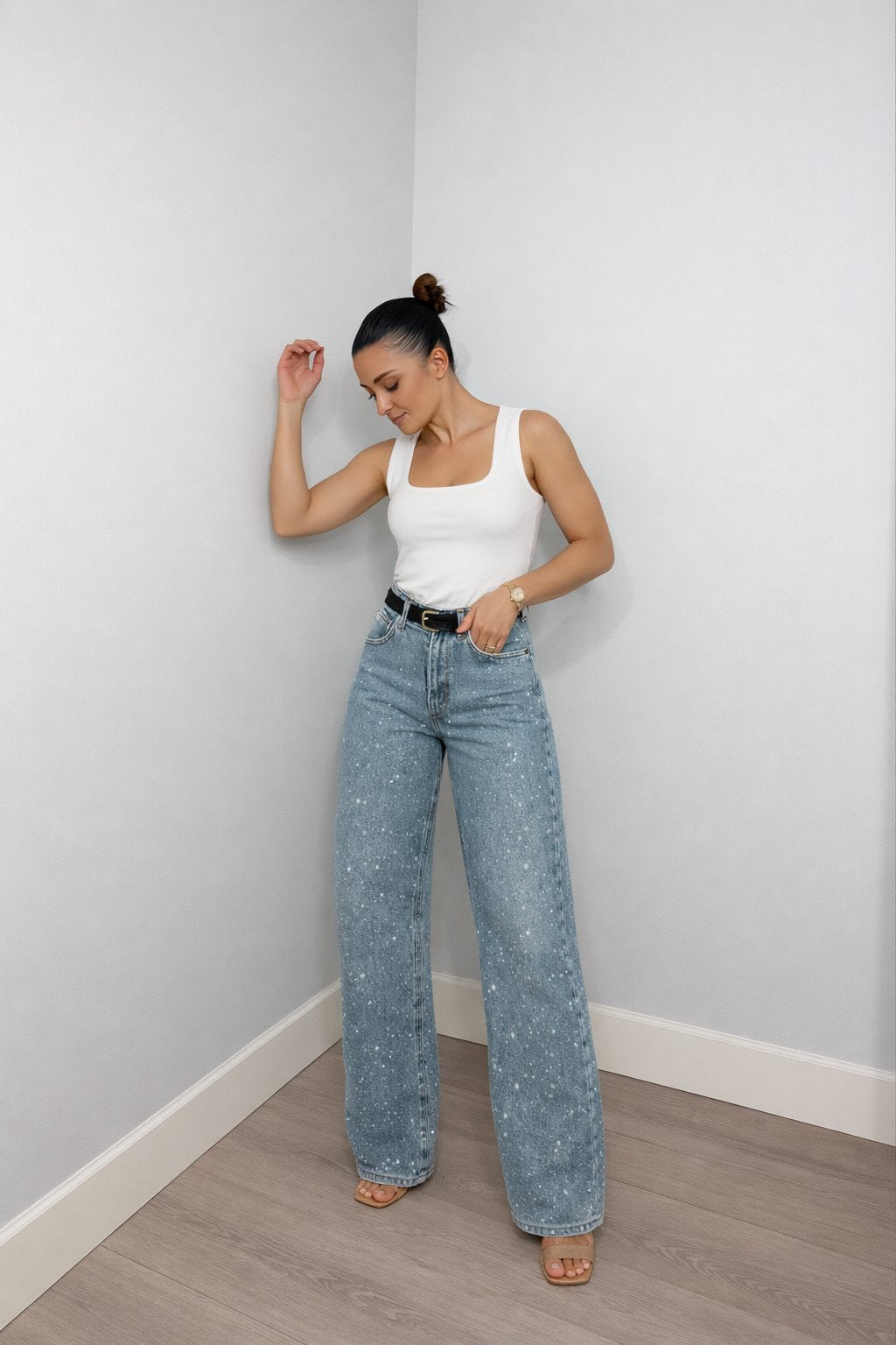 Women's High-Waisted Wide-Leg Jeans