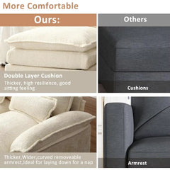 110" Sectional Sofa Couch for Living Room, Modern Chenille U Shaped Couch, Modular Sofa Sleeper with Double Chaise & Memory Foam
