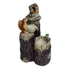 Solar Animal Garden Statue Ornaments with LED Lights Creative Resin Squirrel Duck Fountain Statues Figurines Garden Lawn Decor