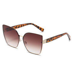 Vintage Square Sunglasses Rimless Frameless Rectangle Shades Gradient UV400 Brand Designer Traveling Sun Glasses for Women UV400