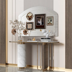 Large Wall Mirror with Beveled Glass Edge Grecian Venetian Accent Mirror for Home Decoration