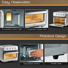 21.5 Quart 1800W Air Fryer Toaster Countertop Convection Oven with Recipe