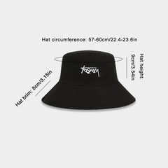 Summer Big Head Letter Bucket Hat for Men Women Korean Fisherman Hat Reversible Hawaii Large Cap Sun Hat plus Size Panama H7I9