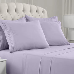 Queen Size Bed - 6 Piece Iconic Collection Bedding Sheets & Pillowcases - Hotel Luxury, Soft, Cooling Bed Sheets