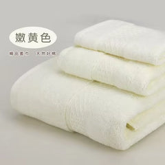 Bath Towel Set with Handkerchief, Face Cloth, Family Terry Towels, Bathroom Gift, 17 Colors, 3 Pcs