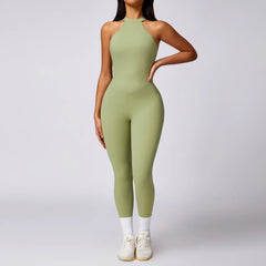 Fitness Backless Bodysuit Women Gym Jumpsuit Woman Quick-Dry Yoga Clothes Short Workout Rompers Sports One-Piece Suit