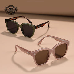 Rivets Sunglasses Men'S Polarized Glasses Women Square Green Sunglass Man Eyewear 2025 Women'S Eyepieces Lenses Woman Designer