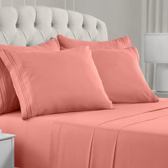 Queen Size Bed - 6 Piece Iconic Collection Bedding Sheets & Pillowcases - Hotel Luxury, Soft, Cooling Bed Sheets