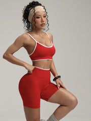 Summer High Waist Lift Hip Breathable Yoga Suit Women'S Running Exercise Fitness Training Two-Piece Set