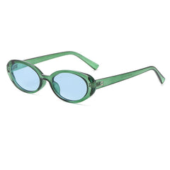 New Women'S Retro Oval Sunglasses Black Small Frame Fashion Brand Trendy Hot Points Sun Glasses Female Lady Goggle UV400