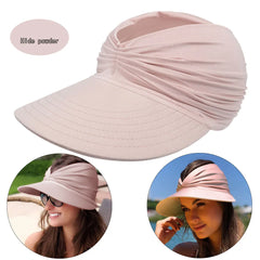 Polyamide Sun Protect Wide Brim Sunhat Women Outdoor Summer Hat Open Top Hollow Cap Adult Sun Visor Hat Travel Seaside Beach Hat