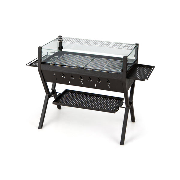Barbecue Charcoal Grills with Wind Guard Seasoning Racks