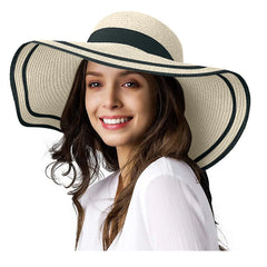 Women'S Big Brimmed Hat Outdoors Seaside Sunshade Straw Weaving Sun Hats, Sun Hats for Women Wide Brim, Sun Hats UV Protection