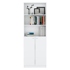 Bookcase Dual-Door Benzoni, Office, White