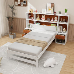 Bed Frame with Storage Headboard and Nightstands