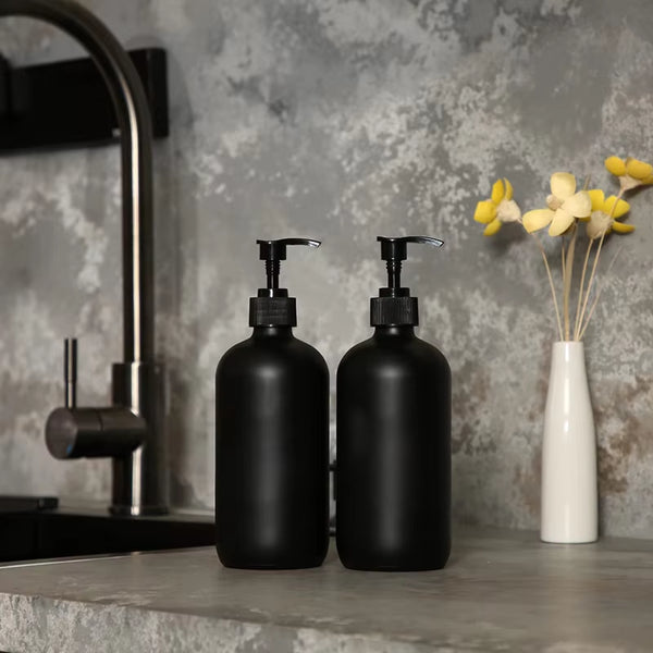 Matte Black 300/500Ml Soap Bottle Liquid Soap Dispenser Refillable Empty Shampoo Conditioner Container for Bathroom Supplies