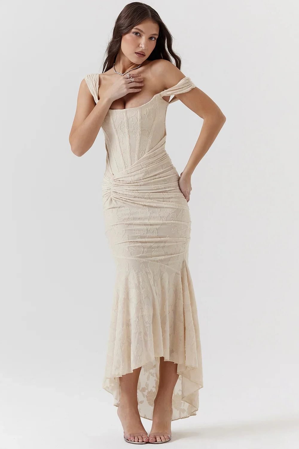Women's Floral Square Neck Bodycon Party Dress