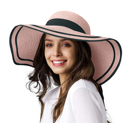 Women'S Big Brimmed Hat Outdoors Seaside Sunshade Straw Weaving Sun Hats, Sun Hats for Women Wide Brim, Sun Hats UV Protection
