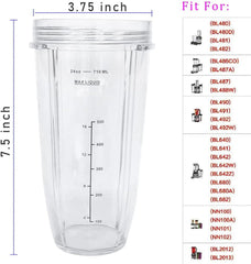 24Oz Replacement Blender Cup, BPA Free, for Nutri Ninja Auto IQ, 2 Pack