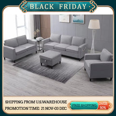 Living Room Furniture Sets, Convertible Sectional Sofa Couch with Storage Ottoman, Modular Sectional Couch for Living Room