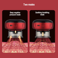 6/12 Levels Electric Cupping Massager Intelligent Breathing Negative Pressure Scraping Instrument for Relieve Physical Fatigue