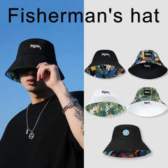 Summer Big Head Letter Bucket Hat for Men Women Korean Fisherman Hat Reversible Hawaii Large Cap Sun Hat plus Size Panama H7I9