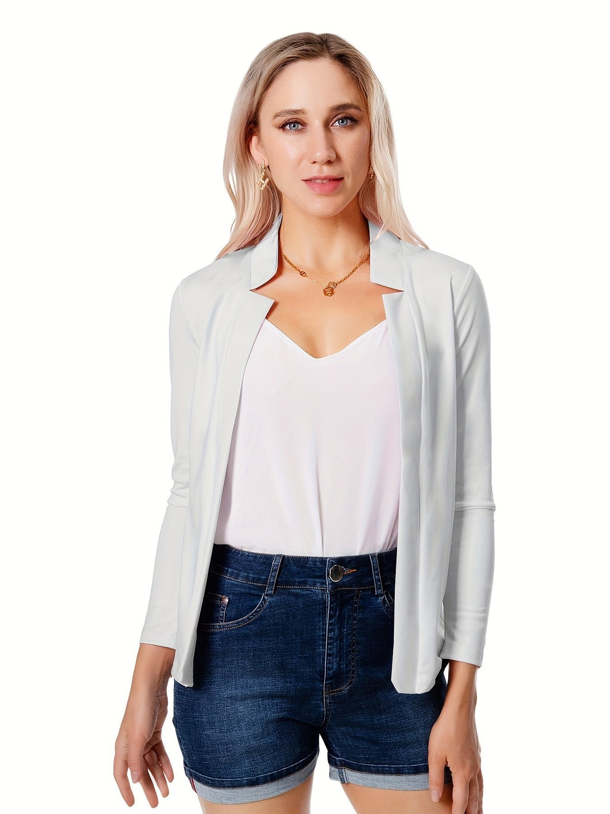 Women's Ponte Knit Open-Front Blazer