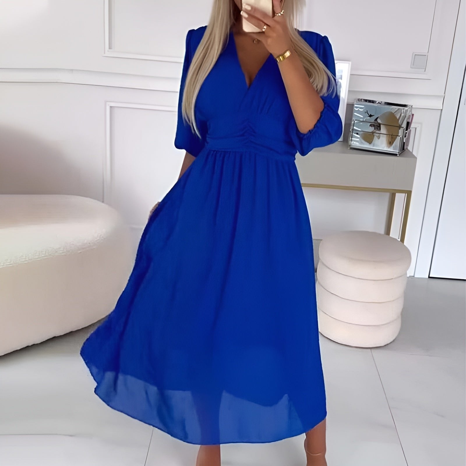 Women's Chiffon Wrap Midi Party Dress
