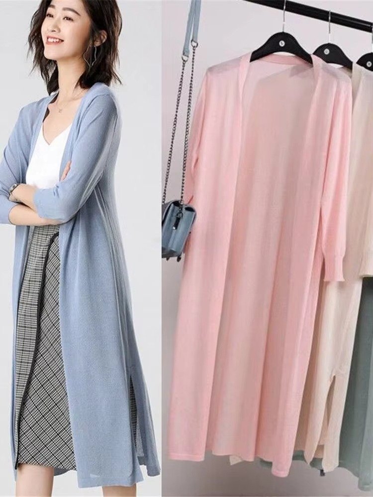 Women's Oversized Knit Duster Midi Cardigan